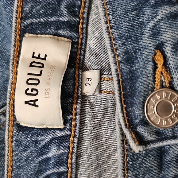 AGOLDE Nico High Rise Ankle Skinny Crop Blue Slim Jeans 29 Preowned - Picture 8 of 10